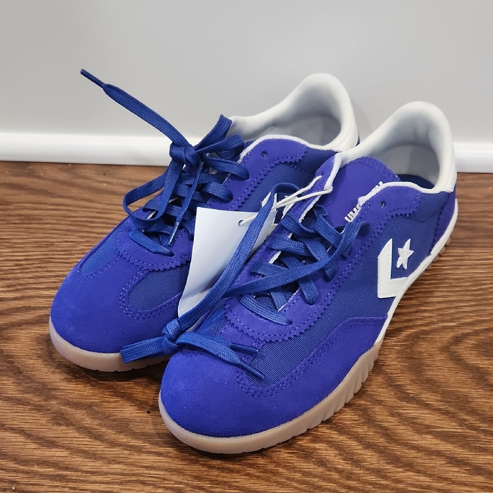 Converse Royal Blue Suede Low-Top Sneakers with White Logo